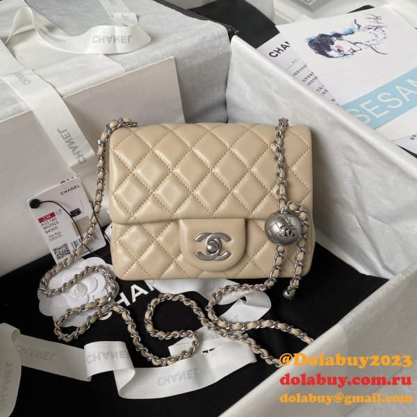 Top Quality CC CF mini classical AS1786 SILVER BALL bag