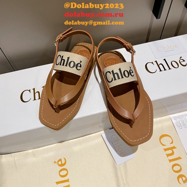 Designer Slippers Dupe AAAAA Replica Chloe Flip Flops