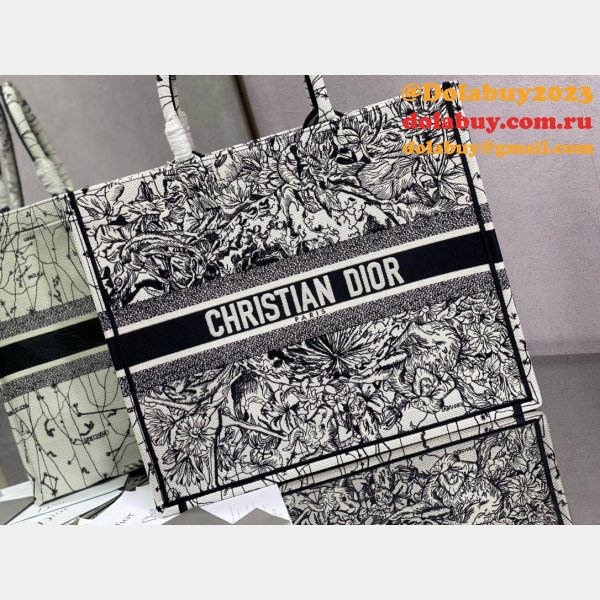 Replica Christian Dior Trotter Pattern Hand CD Book Tote Bag