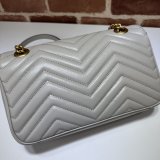 Top Gucci Grey Matelassé GG Marmont Small Shoulder 443497 Knockoff Bag