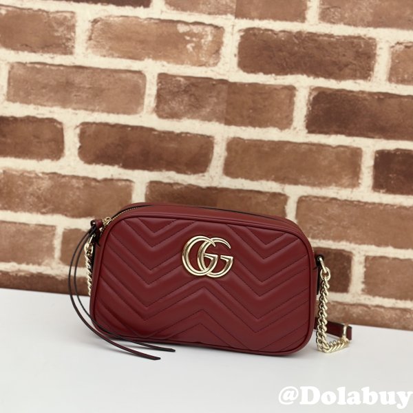 Gucci Perfect Knockoff Luxury 447632 GG Marmont Small Matelassé Shoulder Red Bag