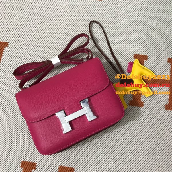 Hermes Constance Bag 18CM Epsom Leather Rose