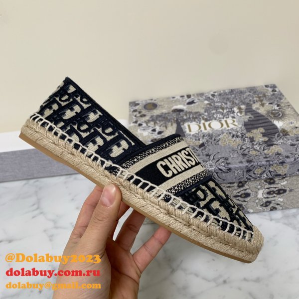 Dior Buy High Quality Monogram Embroidered Fisherman Replica Shoes