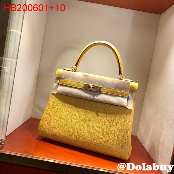 Hermes Kelly 32cm Togo leather Yellow