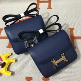 Hermes Constance Bag 18cm Epsom Leather dark blue