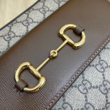 Gucci Replica Horsebit 1955 Small Brown or White Leather Shoulder 645454 Bag