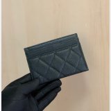 Replicas AP1967 Black/White Card Holder Grained Calfskin Fake Bags