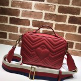 Top Quality Gucci Replica 498100 Leather GG Marmont Small Shoulder Bag